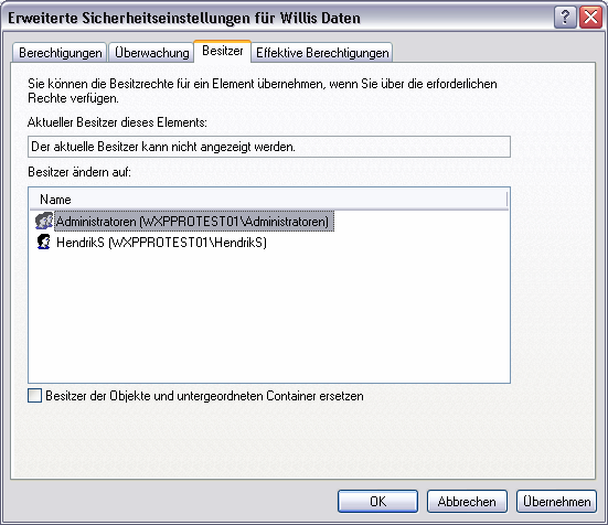 13 Windows XP Professional - Systembetreuer: Workstation Effektive NTFS-Berechtigungen überprüfen 'LH WDWVlFKOLFK ZLUNVDPHQ %HUHFKWLJXQJV HLQVWHOOXQJHQ HLQHV %HQXW]HUV VLQG DXIJUXQG GHU RPELQDWLRQ