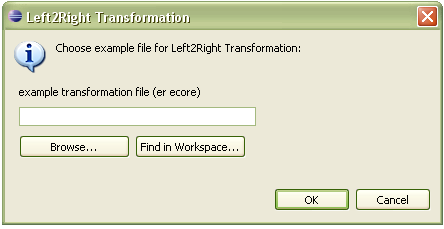 Kapitel 4 Implementierung des MTBE Prototyps 129 Abbildung 4.21: Dialogbox für die Auswahl eines Modells zum Testen der Transformation Transformation gewählt werden kann.