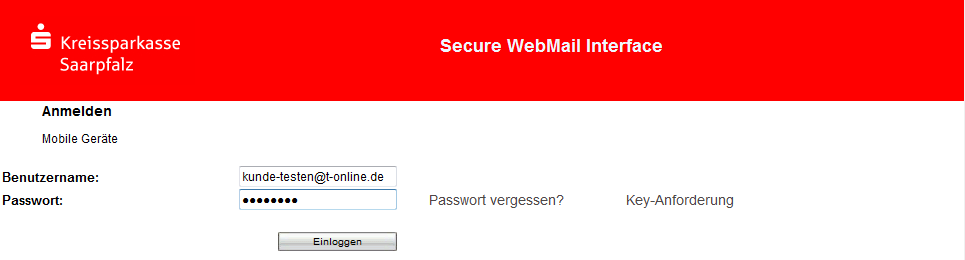 Beispiel einer Registrierungsnachricht: Bei Eingang dieser E-Mail kann es sein, dass Ihr E-Mailprogramm eine Warnmeldung ausgibt.