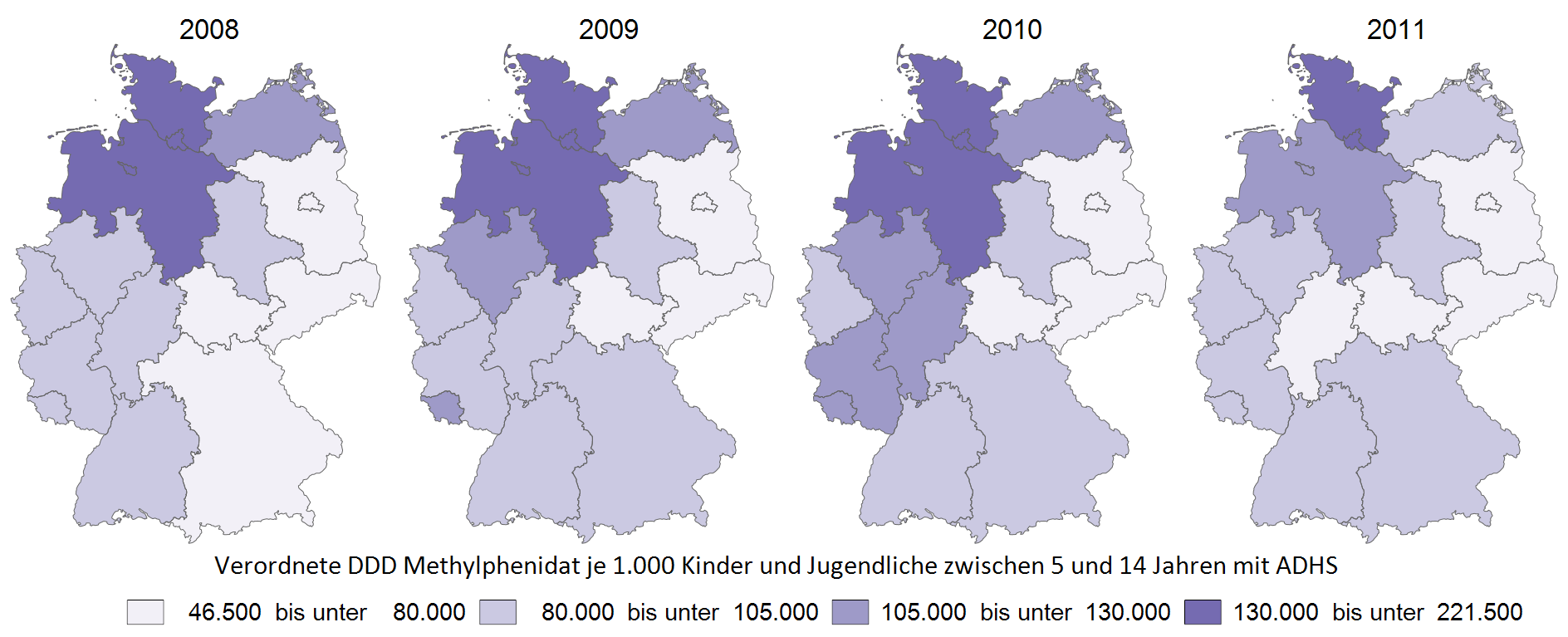 (vgl. Abbildung 16). Während Hamburg und Bremen auch hier mit die höchsten Werte aufweisen, tritt im Vergleich Rheinland-Pfalz deutlich und auch das Saarland etwas zurück.