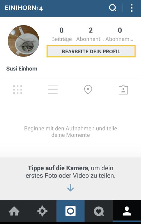 Einstellungen Instagram Android + ios Soll nach rechts