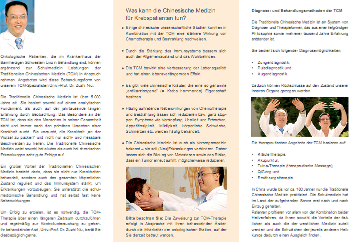 TCM-Angebot für onkologische PatientInnen im
