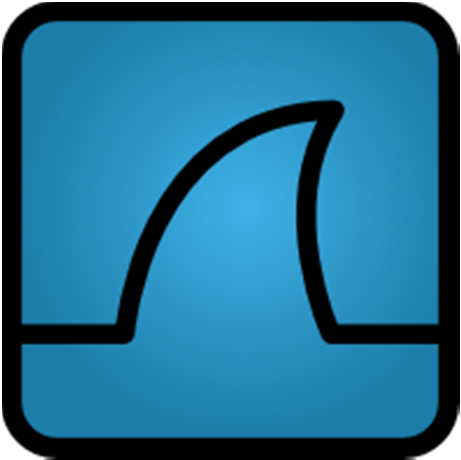 Wireshark-Logo (Network-Analyser/Sniffer) Datenanalyse auf