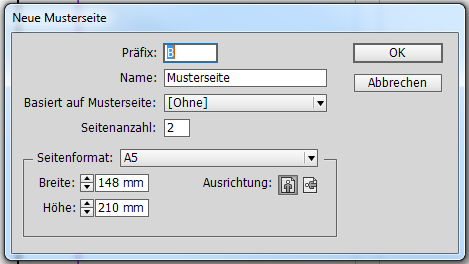 Hier gelangen Sie mit einem Doppelklick auf der A-Musterseite zu Ihrer Musterseite.