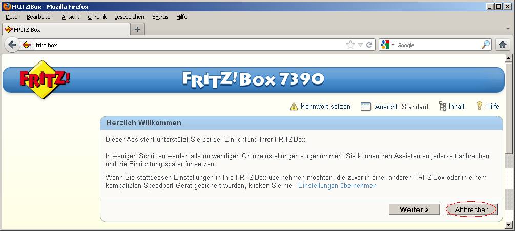 SIP Einrichtung mit einer Fritz!Box 7390 3 4.