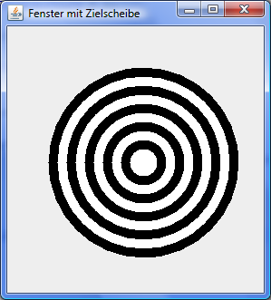 Beispiel: Zielscheibe (1) Grundidee: Zeichnen kleiner werdender konzentrischer, gefüllter Kreise mit abwechselnden Farben