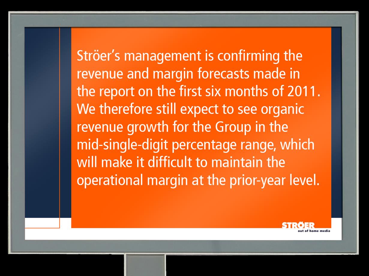 20 For the second quarter of 2013 we are expecting a slight growth in total organic revenue of 1%.