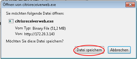 3. Citrix Receiver installieren Administrator-Rechte sind unbedingt erforderlich! Wählen Sie unter Lesezeichen bzw.