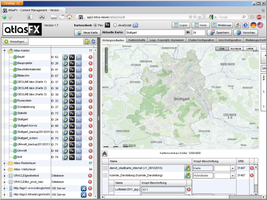 verwendete Technologien ArcGIS Server 9.3.