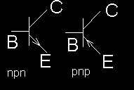Aktive Bauelemente: Transistoren (Bipolarer Typ) Schaltbild Typische Bauform: (Siehe auch Kataloge des Versandhandels) Aufbau: Zwei Dioden sind entgegengepolt verbunden.