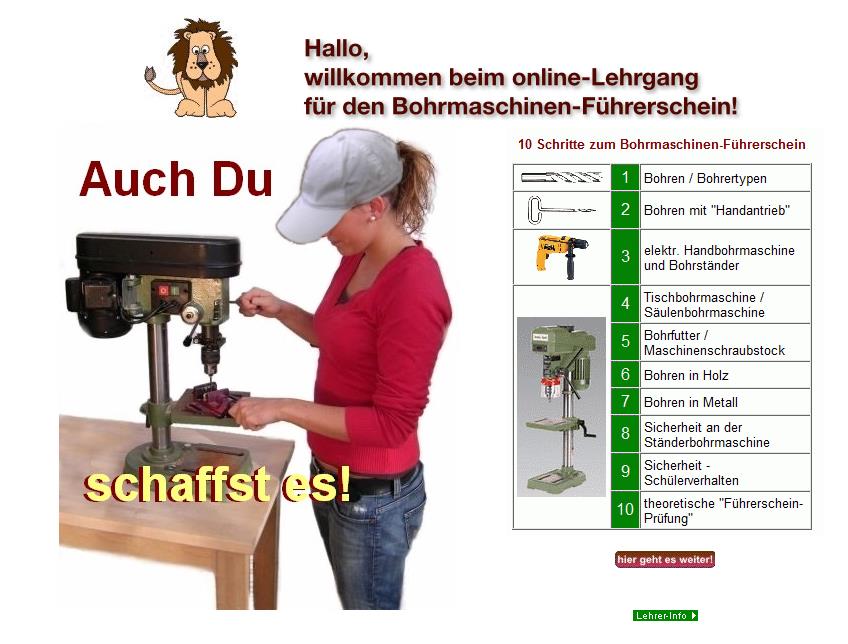 der Theorie zum Themenfeld Tischbohrmaschine Bildquelle: www.