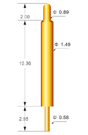 Batteriekontaktstift: BKS-148-09-G-25 Rastermaß: 2,16m (85 mil) Übergangswiderstand: 50 mω (max.) Max.