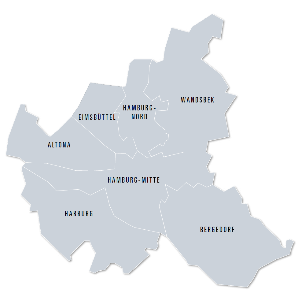 9. Arbeitslosigkeit in den Bezirken Die Arbeitslosigkeit ist im April im Vergleich zum Vormonat in allen Bezirken bis auf Eimsbüttel leicht gesunken Eimsbüttel weist nach wie vor mit 5,1% die