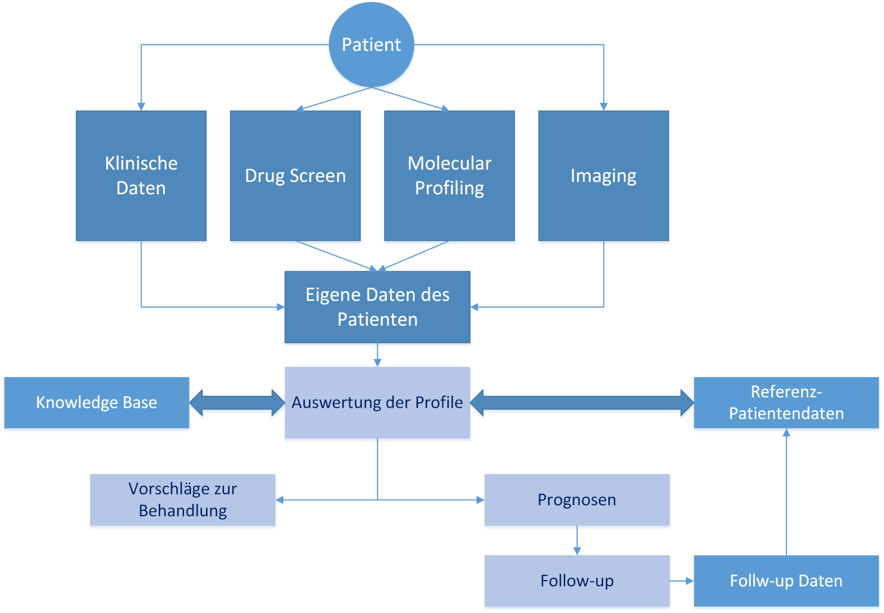 Datenfluss im BioMedBridges Use Case für