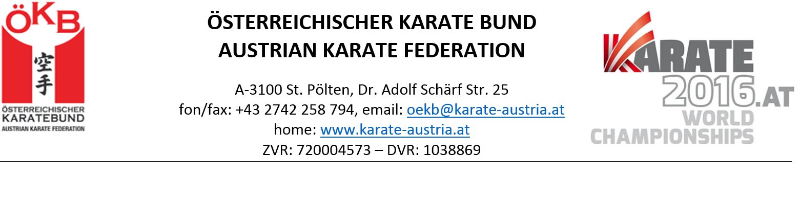 Ehrenkodex für TrainerInnen und InstruktorInnen im Österreichischen Karatebund I.