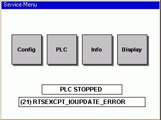 3.3.3. PLC-Fenster Folgende Zustände des PLC Controllers können in Zeile 1 des PLC Fensters dargestellt werden: STOP SWITCH ACTIVE PLC STOPPED PLC NO PROGRAM PLC ERROR STOP STOP im Service Menu