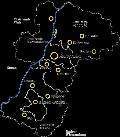 Strukturdaten Landkreis Karlsruhe 32 Gemeinden davon 6 große Kreisstädte (Bruchsal, Bretten, Ettlingen, Stutensee, Rheinstetten und Waghäusel) kleinste Gemeinde - 1.675 Einwohner, größte Stadt 42.