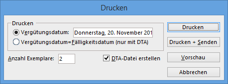 Buchen 18 So drucken Sie einen Vergütungsauftrag 1 Wählen Sie den Befehl START DRUCKEN.