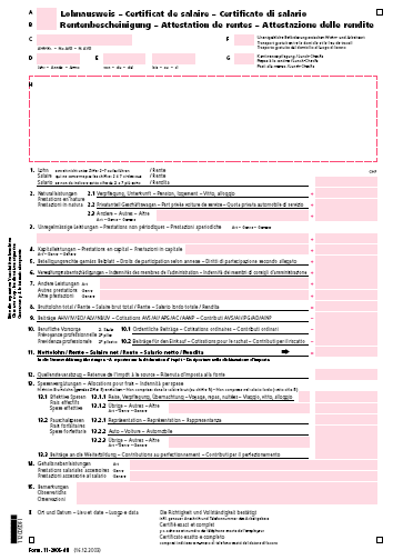 Deklaration in den Ziffern 5 und 15 des Lohnausweises Für die Deklaration von