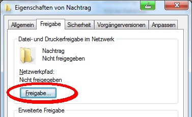 2.2.1 Einfache Freigabe Klickt auf den Button Freigabe.