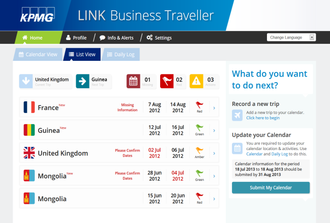 Unsere Reaktion auf die Bedürfnisse des Marktes KPMG LINK Business Traveller ist eine marktührende