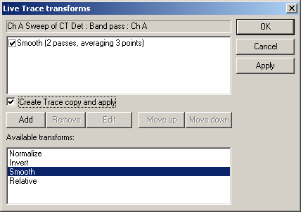Im Trace Values-Fenster wird durch Klick auf den linken Button Save as tab-separated file eine TXT-Datei erzeugt, die in MATLAB oder Excel zur Auswertung weiterbearbeitet werden kann.