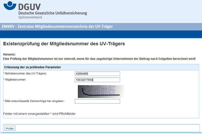 Guide / Finance Mitgliedsnummernprüfung Unfallversicherung Ab sofort bietet die Deutsche Unfallversicherung ihren Mitgliedern die Möglichkeit, die Richtigkeit der UV-Mitgliedsnummer online prüfen zu