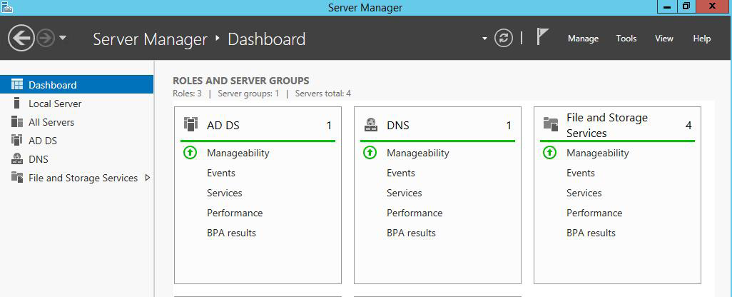 Multi Server Management Durch das Multi Server Management lassen sich seit Windows Server 2012 remote Systeme sehr komfortabel über den Server Manager überwachen und konfigurieren.