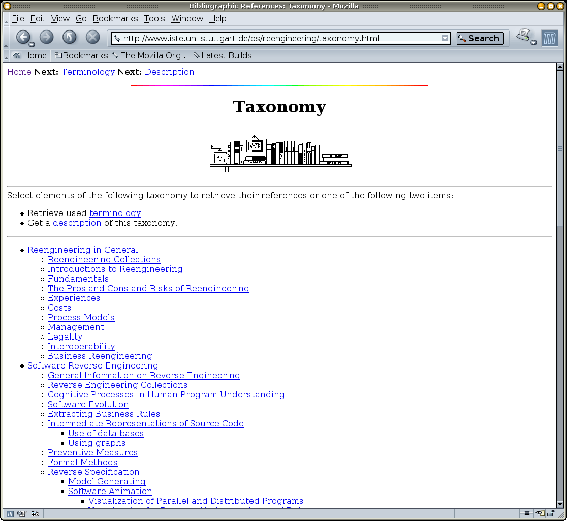 Vorbemerkungen: Beispielsystem Online-Bibliographie: Taxonomiesuche