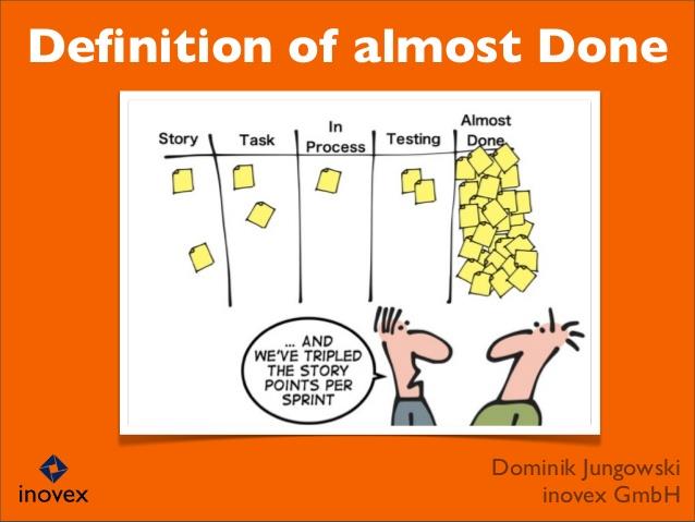 Ablauforganisation: Beispiel Definition of Done Example: Definition of Done (DoD) Implementation is done Developer tests are defined and passed Acceptance