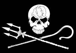 Unser Logo der Jolly Roger Yin und Yang Wal und Delfin hingegen