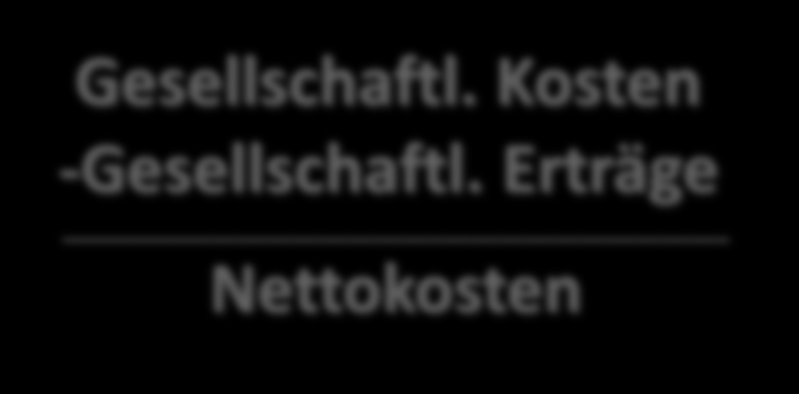 Die SROI-Perspektiven Gesellschaftl. Kosten -Gesellschaftl. Erträge Nettokosten Tagesstruktur: 9.295 AWN 2010: Pro Platz und Jahr 10.