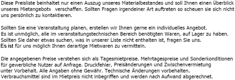MietPreisliste 2015 Lichttechnik Artikelabbildung Beschreibung Preis PAR 36 230V/30 W inc.