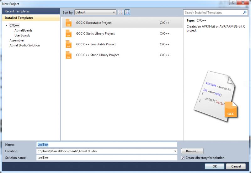 4. Atmel AVR Studio 6 Import eines Projektes als Text Es ist auch möglich Dateien von anderen Programmen einzufügen.