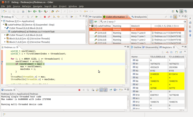 Entwicklungsumgebung nsight Eclipse Edition: Abgewandelte Eclipse Version speziell für die CUDA Programmierung, Teil des Toolkits Gewohnte Eclipse