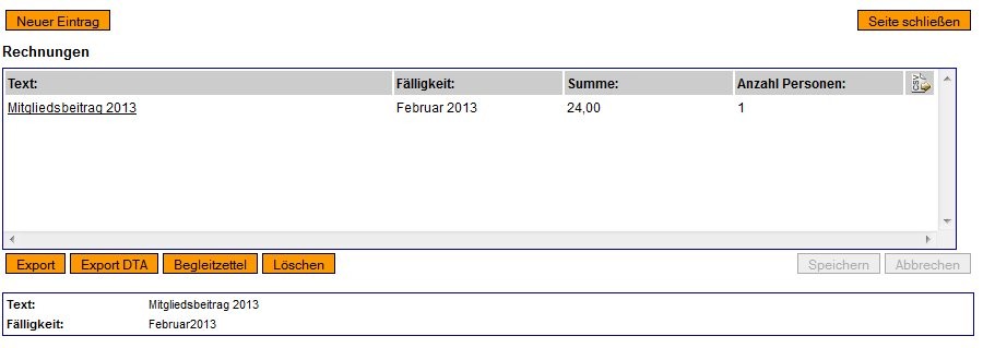 Achtung! Liegt das Fälligkeitsdatum des Mitgliedsbeitrages vor der Fälligkeit der Rechnung, so wird für das laufende Jahr kein Beitrag erhoben! 3.