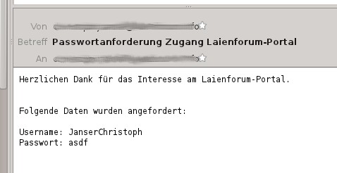 Wird Ihr Datensatz gefunden, erscheint neben dem Namen ein Link, mit dem Sie sich das Passwort senden können. Wird als Link Aktivieren angegeben, gehen Sie zu Punkt 3 auf Seite 7 dieser Anleitung.