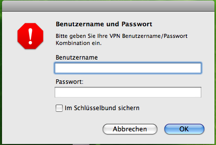 Beim Verbinden wird Benutzername und Passwort abgefragt tragen Sie hier bitte Ihre Matrikelnummer/Personalnummer und Ihr Passwort ein: Bei erfolgreicher Verbindung