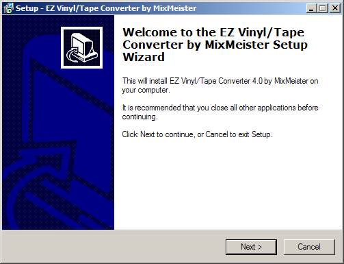 Nun folgt die Installation EZ Vinyl Tape Converter 7.