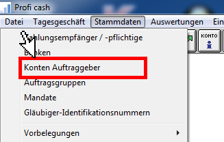 1. Anmeldung Melden Sie sich in der ProfiCash Software wie gewohnt an. Danach führen Sie bitte die nachfolgenden Änderungen in der ProfiCash-Software durch. 2.