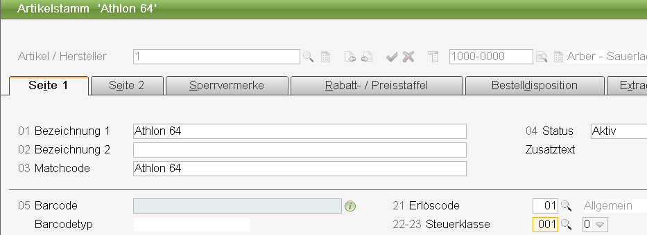 Wählen Sie den angelegten Mandanten (gem. der neuen Mandantennummer) über Datei/Geschäftsdaten einstellen aus. 1. Kundenstamm Der Kunde 1000-0000 (Arber) ist im Demomandanten mit dem USt.