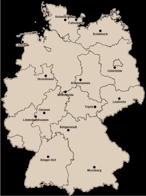 HYBRIDRAPS Großraum1 Standorte 2014-2015 nach Großraum markiert Großraum2 Borwede Bückwitz Großraum5