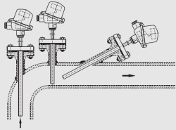 Abbildung 5-19: versch. Einbaupositionen von Temperaturfühlern in Rohrleitungen (Quelle: Ehinger K. et. Al., 2013, s.