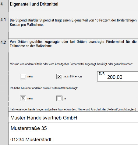 14 3.4 15 Seite 3 4. 4.1 und 4.2 Arbeitsmittel Eigenanteil und Drittmittel Wir akzeptieren Arbeitsmaterialien und Fachliteratur, die für die Durchführung der Maßnahme unbedingt notwendig sind.