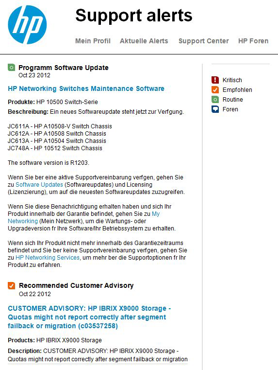 Update-Benachrichtigungen für Software von HP Beispiel-E-Mail Greifen Sie auf Software-Updates zu, indem Sie auf den Link zum