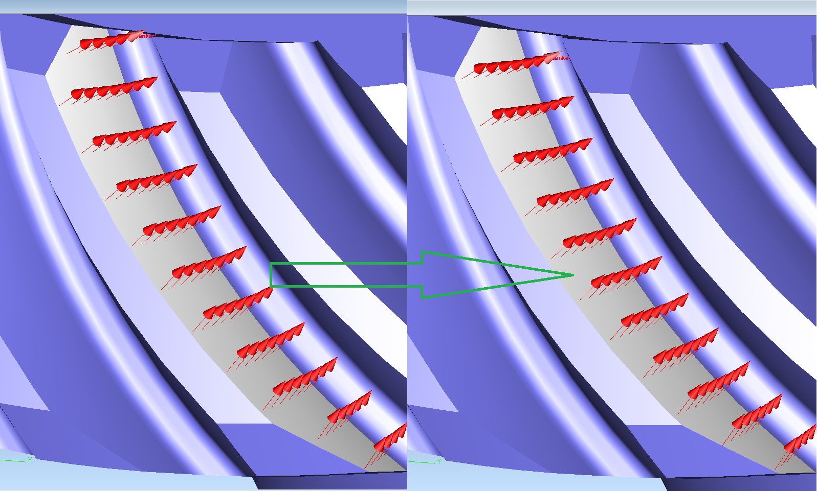 Erweiterung der CAD Funktionen-Handling der Fläche (manuell) Referenzpunkt Ausrichtung auf Radius und Höhe (nur an Flanken als Einzelfläche) PUNKTMATRIX ÜBER CAD Berechnung einer neuen