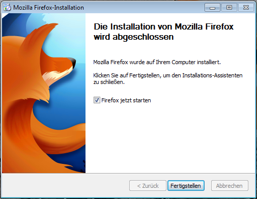 Firefox als Standard-Webbrowser wählen und