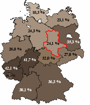 Die Forstfläche Sachsen-Anhalts Die Gesamtwaldfläche beträgt ca. 500.000 ha (2014) [2] ca. 5% der deutschen Gesamtwaldfläche 69.