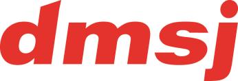 Das dmsj Logo ist in den Farben rot (HKS 14K bzw. CMYK 0-100-100-0 bzw. RGB 100-0-6) und schwarz gehalten.
