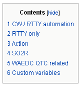 7. Messages Variables Verwendung in CW/RTTY Diese Variablen können zur Programmierung von CW-Botschaften dienen, die bestimmten Funktionstasten (F-keys) zugeordnet sind.
